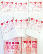 Qty 2- I love you handwritten Linens