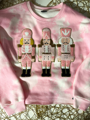 Pink tie dye nutcrackers