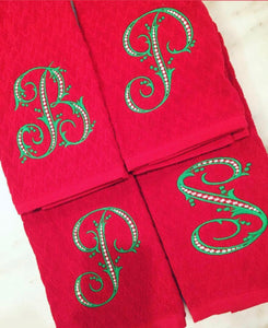 Traditional Red Kitchen Guest Towel