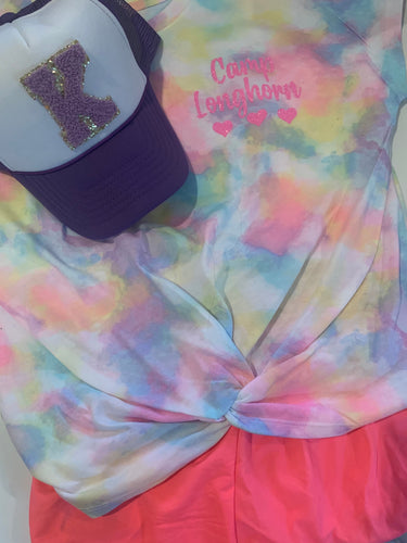 Front Twist Tie Dye Shirt